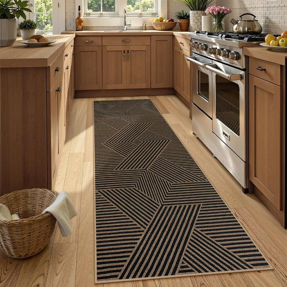New Modern Geometric Runner Rug, 2x8 Washable Rug Runners for Hallways Non Slip,